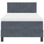 vidaXL Lit Box Spring avec Matelas & LED Gris Foncé 90x190 cm Velours