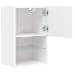 vidaXL Meuble TV avec lumières LED blanc 40 5x30x60 cm