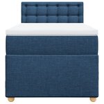 vidaXL Sommier à lattes de lit avec matelas Bleu 90x190 cm Tissu