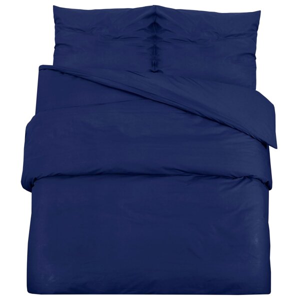 vidaXL Ensemble de housse de couette Bleu marine 135x200 cm Microfibre