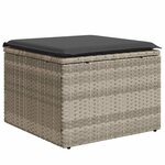 vidaXL Salon de jardin 11 Pièces avec coussins gris clair résine tressée
