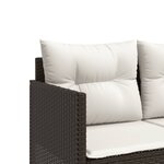 vidaXL Chaise longue avec coussins marron résine tressée