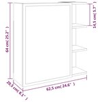 vidaXL Armoire à miroir de salle de bain Chêne fumé 62 5x20 5x64 cm