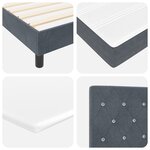 Lit à ressort avec matelas vidaXL Gris foncé Simple Velours