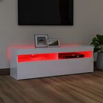 vidaXL Meuble TV avec lumières LED blanc brillant 120x35x40 cm