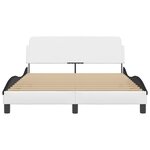 vidaXL Cadre de lit sans matelas blanc et noir 140x200 cm similicuir