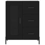 vidaXL Buffet haut Noir 69 5x34x180 cm Bois d'ingénierie