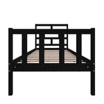 vidaXL Cadre de lit sans matelas noir bois de pin massif