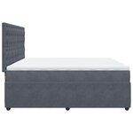 vidaXL Sommier à lattes de lit et matelas Gris foncé 200x200cm Velours