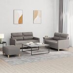 vidaXL Ensemble de canapés 3 Pièces avec coussins Taupe Tissu