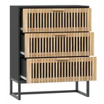 vidaXL Buffet noir 60x30x75 cm bois d'ingénierie