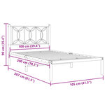 vidaXL Cadre de lit métal sans matelas avec tête de lit noir 100x200cm