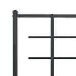 vidaXL Cadre de lit métal avec tête de lit noir 120x200 cm