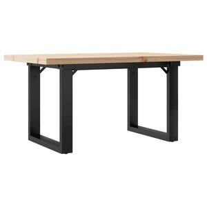 vidaXL Table basse cadre en O 80x50x40 5cm bois de pin massif et fonte