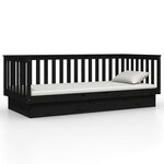 vidaXL Lit de jour sans matelas noir 80x200 cm bois de pin massif
