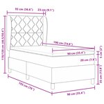 lit sommier box avec matelas noir 90x190 cm tissu