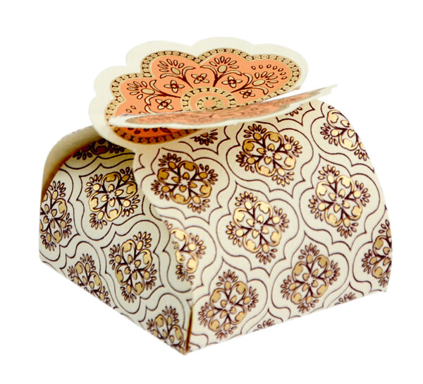 Boite en papier Florets Ispahan 5 pièces Ivoire