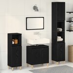 vidaXL Set de meubles de salle de bain en 3 pièces chêne noir