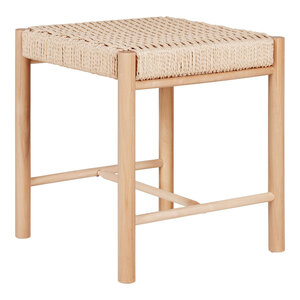 Tabouret en peuplier avec siége en osier