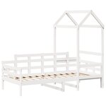 vidaXL Lit de jour avec toit blanc 90x200 cm bois de pin massif