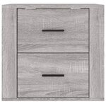 vidaXL Table de chevet murale Sonoma gris 50x36x47 cm