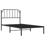 vidaXL Cadre de lit métal sans matelas avec tête de lit noir 100x200cm