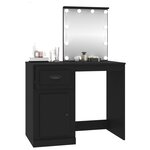 vidaXL Coiffeuse avec LED noir 90x50x132 5 cm bois d'ingénierie