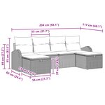 vidaXL Ensemble de Canapé de Jardin 6 pièces avec Coussins Marron Rattan Synthétique