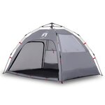 vidaXL Tente de plage 2 personnes gris libération rapide imperméable