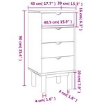 vidaXL Commode OTTA 45x39x90 cm bois de pin massif