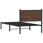 vidaXL Cadre de lit en métal avec tête de lit chêne marron 75x190 cm