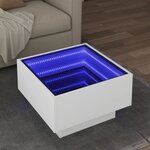 vidaXL Table basse avec LED blanc 50x50x30 cm bois d'ingénierie
