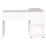 Bureau adulte d'angle avec étagères 100 cm blanc 19_0000549