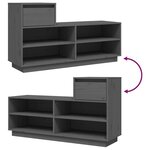 vidaXL Armoire à chaussures Gris 110x34x61 cm Bois de pin massif