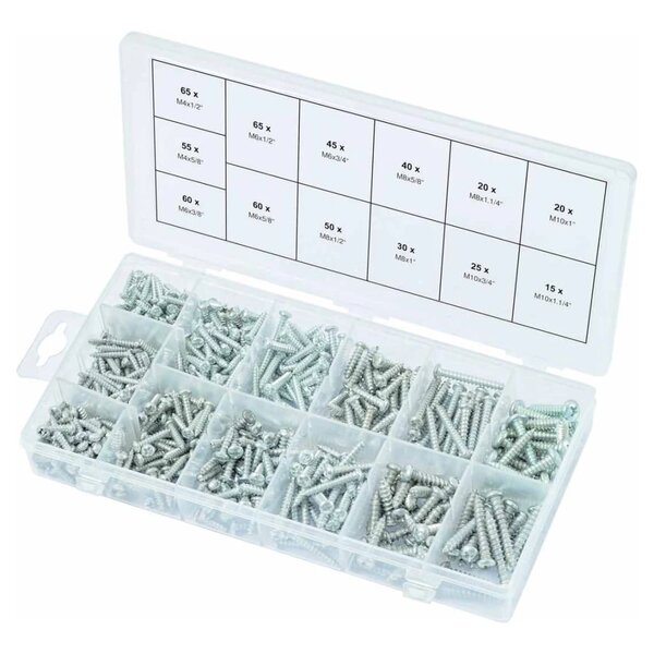 Ks tools assortiment de vis à tête sphérique 550pcs m4x1/2"-m10x1 1/4"