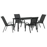 vidaXL Ensemble de salle à manger de jardin 5 pièces Textilène noir et acier