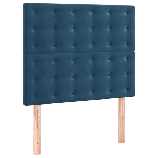 vidaXL Têtes de lit 2 Pièces Bleu foncé 100x5x78/88 cm Velours