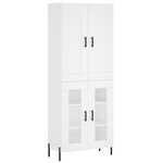 vidaXL Buffet haut Blanc 69 5x34x180 cm Bois d'ingénierie