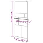 vidaXL Paroi de douche avec étagère Noir 80x195 cm Verre ESG&Aluminium