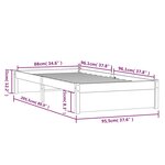 vidaXL Cadre de lit sans matelas gris bois massif 90x200 cm