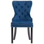 vidaXL Chaises à manger lot de 6 bleu velours