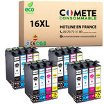 COMETE, Entreprise Française- 16XL - pack 16 Cartouches Compatibles EPSON