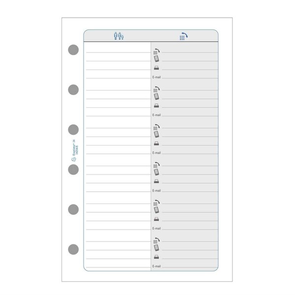 Recharge accessoire Exatime 14 adresses-téléphones 32 feuillets 126x81 mm EXACOMPTA