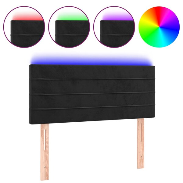 vidaXL Tête de lit à LED Noir 80x5x78/88 cm Velours