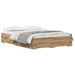Lit vidaXL avec tiroirs Chêne artisanal 135x190 cm Bois d'ingénierie