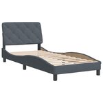 vidaXL Cadre de lit avec tête de lit Gris foncé 90x190 cm Velours