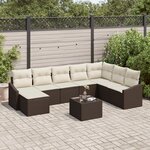 vidaXL Ensemble de Canapé de Jardin 8 Pièces avec Coussins Gris en Rotin Poly