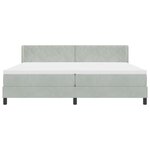 Lit Box Spring avec Matelas Gris Clair 200x200 cm Velours