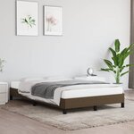 vidaXL Cadre de lit sans matelas marron foncé 120x190 cm tissu