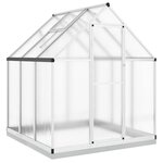 vidaXL Serre avec cadre de base argenté 169x169x202 cm aluminium